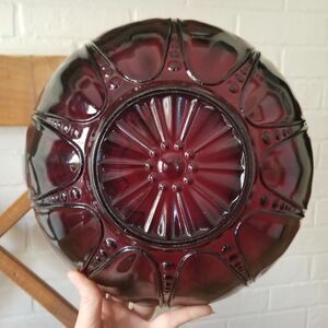 Anchor Hocking Oyster And Pearl 10" Large Serving Bowl, Royal Ruby Red